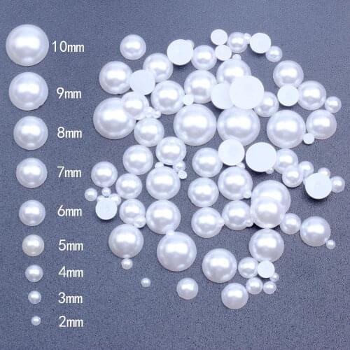 Half Round Pearls 500pcs/pack 22g Flatback White Half Round Pearl Beads For Jewelry Making And Nail Art High Quality Pearl Beads