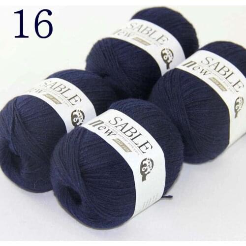 Sale Super Soft 4X50g Pure Sable Cashmere Wrap Shawls Hand Knit Wool Crochet 243-16 Navy