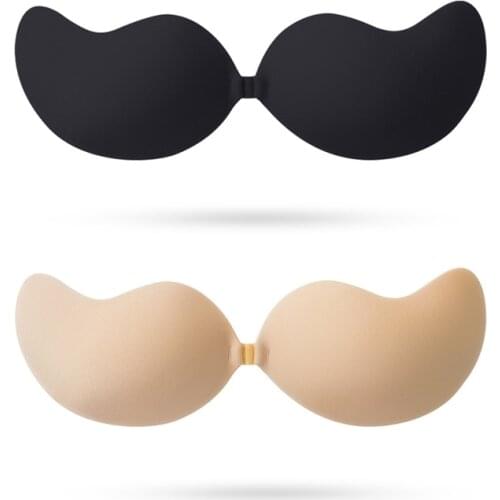 Silicone Sticky Invisible Backless Bra Strapless Push Up Bralette Seamless Front Closure Adhesive Bra Nipple Cover Underwear