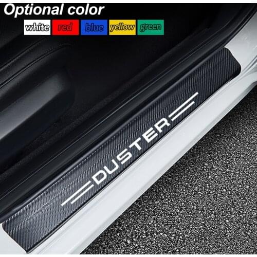 Car Styling Auto Carbon Fiber Door Sill Scuff Anti-Scratch Sticker for Dacia Duster Logan Sandero 2 Mcv Sandero accessories