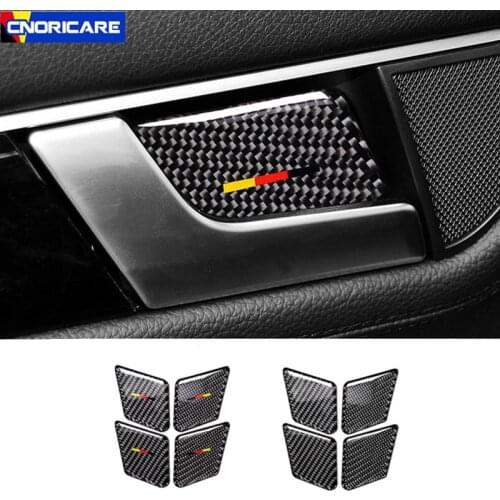Carbon Fiber Styling Car Inner Door Bowl Cover Stickers Trim For Mercedes Benz C Class W204 2007-2014 Auto Interior Accessories