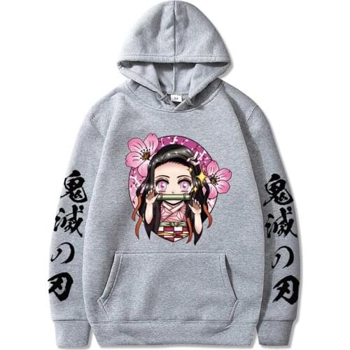 Demon Slayer Anime Hoodies Kamado Nezuko Pullovers Loose Oversized Hip Hop Women Men Casual Sweatshirt Streetwear 2021 Sweater