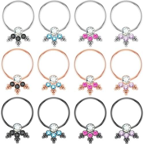 2pcs 16g O-ring Colorful Zircon Nipple Ring Piercing Barbell Shield Bar Rings Steel Sexy Women Breast Jewelry Body Jewelry Gift