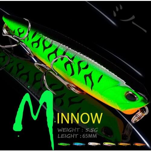 WALK FISH 65MM 5.5G Minnow Fishing Lure Floating Hard Bait Artificial Saltwater Treble Hook Bait Carp Trout Fishing Tackle