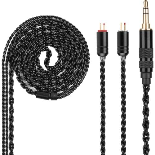 Yinyoo H3 H5 4 Core Upgraded Silver Plated Black Cable 3.5/2.5/4.4mm Earphone Cable With MMCX/2pin for KZ ES4 AS10 TRN V90 V80