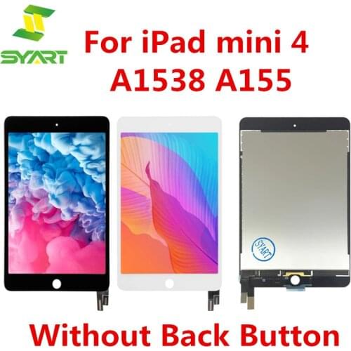 Lcd Screen For iPad Mini 4 A1538 A1550 Lcd Display Touch Screen Digitizer Assembly + Touch Screen Glass With Back Button