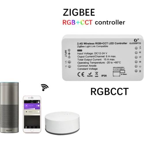 ZIGBEE RGBCCT Led Stirp Controller 12V 24V Lightify Tradfri Compatible LED RGB CCT Controller ZLL App 5050 3528 String Dimmer