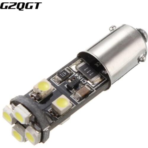 10x Ba9s White Car Led Canbus H6W T4W Bulb 12v 8smd Canbus 1210/3528 SMD Light NO ERROR 10pcs Turn Signal License Plate Lights