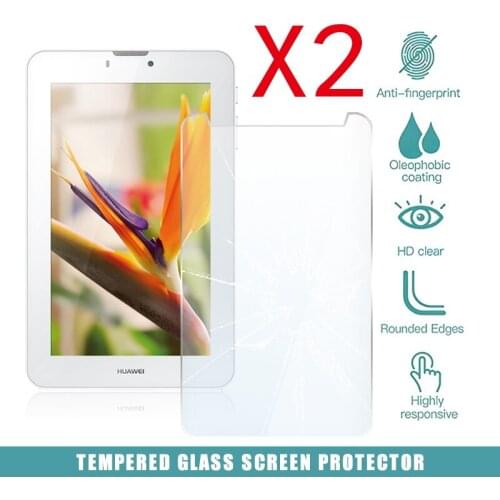 2Pcs Tablet Tempered Glass Screen Protector Cover for Huawei MediaPad 7 Vogue 7.0" HD Eye Protection Tempered Film
