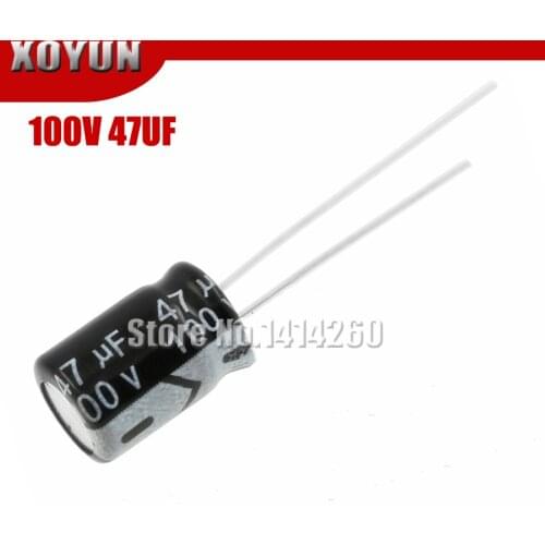 20PCS Higt quality 100V47UF 8*12mm 47UF 100V 8*12 Electrolytic capacitor