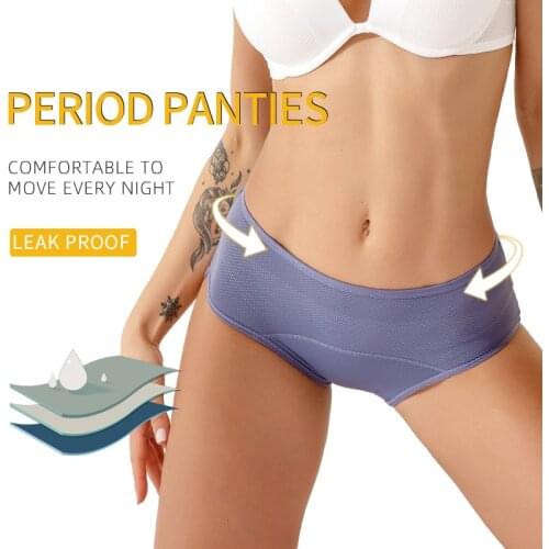 3Pcs Leak Proof Menstrual Period Panties Women Underwear Physiological Pant Cotton Health Seamless Briefs High Waist Warm Female