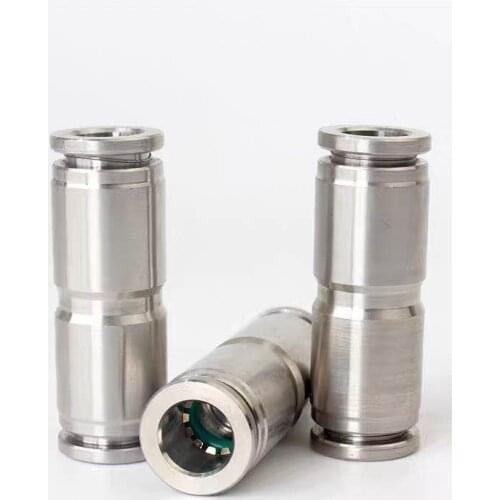 4/6/8/10/12/14/16 Pneumatic 304 Stainless Steel Push In Quick Connector Release Air Fitting Plumbing