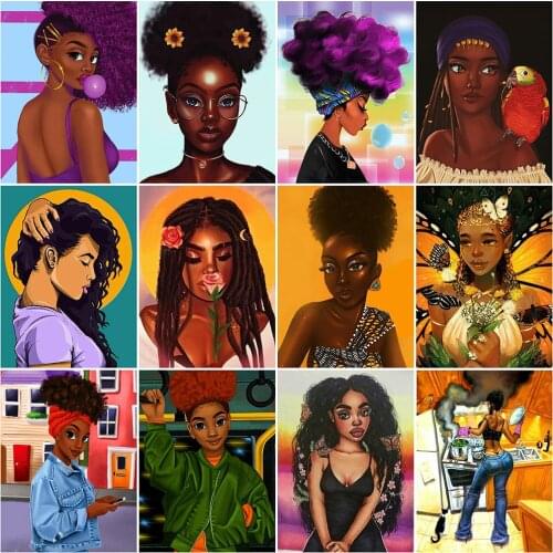 5D DIY Diamond Painting African Woman Full Square Mosaic Gift Diamond Embroidery Portrait Cross Stitch Kits Home Decor Painting