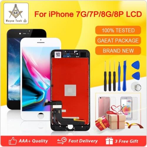 AAA Display 100% Tested Great 3D Touch Screen For iPhone 7 7P 8G 8P Replacement Screen With Digitizer Assembly High Quality