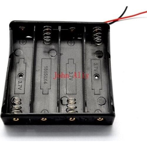 Brand new 200 pcs/lot Battery Storage Case Plastic 4 x 18650 Box Holder Black With Wire Leads