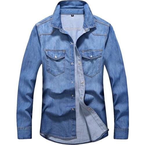 Free shipping 2020 spring and autumn Washing Charm jeans shirts Long sleeve mens shirt Denim Wear mens jacket Cowboy wear