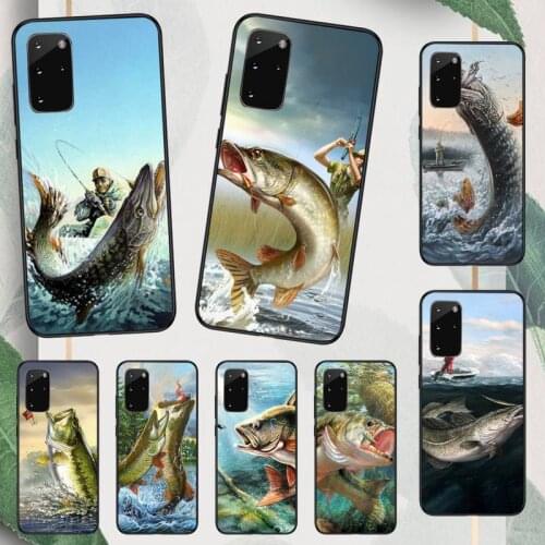 Trout panel painting fish fishing sport Phone Case For Samsung galaxy A S note 10 7 8 9 20 30 31 40 50 51 70 71 21 s ultra plus