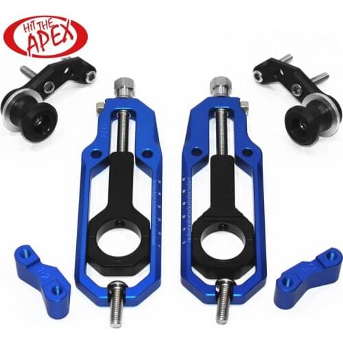 For Yamaha-R1 YZF R1 CNC Chain Tensioner Catena Adjuster with Paddock Bobbins Aluminium 2007 2008 2009 2010 2011 2012 2013 2014