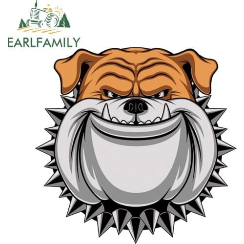 EARLFAMILY 13cm x 12.7cm Cartoon Angry Dog Vinyl Decal Animal Car Sticker Rear Windshield Bumper Decoration Waterproof Decals