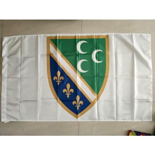 Bosniak National Council Flag in Sandzak Armija Bih Zastava Any Size Flying Banner 100D Polyester