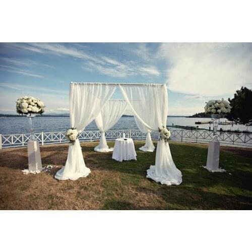 Hot 10'*10'*10' pure white wedding pavilion square canopy drapery with stainless steel Pipes,wedding decoration wedding curtain