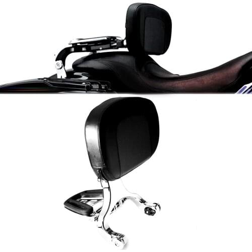 Chrome Multi Purpose Adjustable Driver & Passenger Backrest For Harley Touring Street Glide Road King Softail