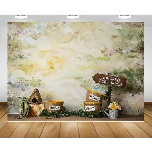 Hunny Bear Newborn Baby Photography Backdrop Hundred Acre Wood Sweet Honey Birthday Photo Background Photocall Supplies Props