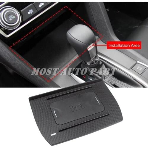 Interior Car Wireless Charger Wireless Phone Fast Charging Pad For Honda Civic 2016-2021 The Phone With QI Wireless Charging