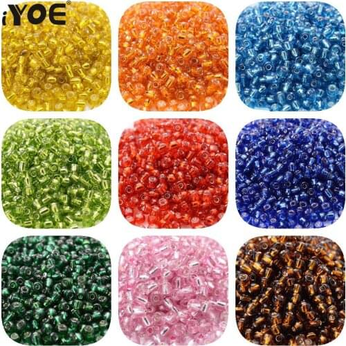 IYOE 100/200/500pcs 4mm Silverline Glass Seed Beads Crystal Loose Spacer Beads For Kids Jewelry DIY Making Accessories