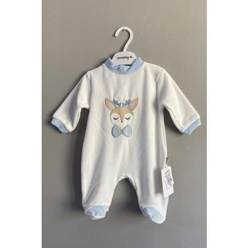 Jaju Baby, Cute Deer Patterned Velvet Jumpsuit