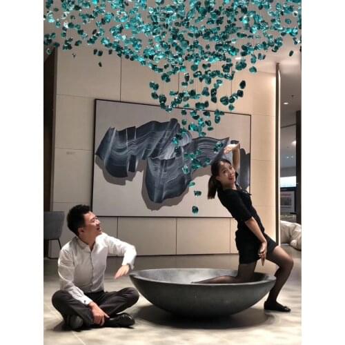 Large-scale engineering custom chandelier hotel villa club lobby lighting ice fashion art creative personality lamps