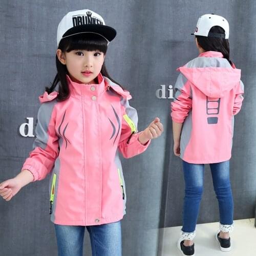 Baby Girls Coats For Kids Spring Hooded Outdoor Outerwear Children Sets Casual Jackets 5- 14Years Girl Autumn Jacket