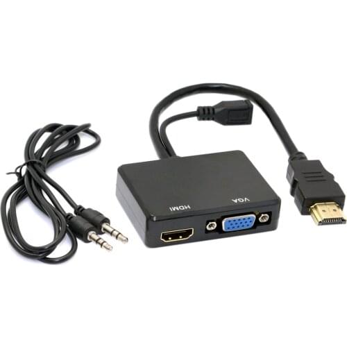 Maikou HDMI to VGA/HDMI converter Multi-screen display with audio HD splitter