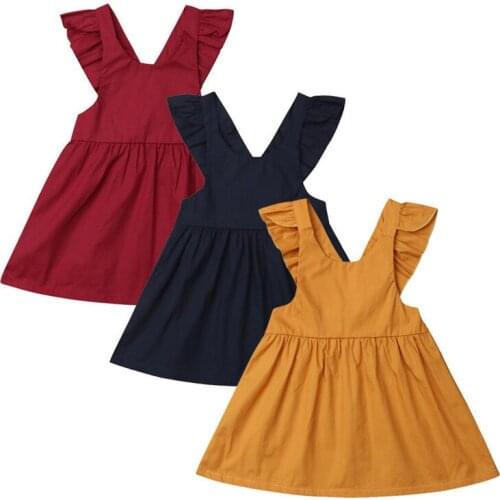 Fashion Baby Kids Girls Toddler Summer Ruffle Backless Overalls Dress Clothes