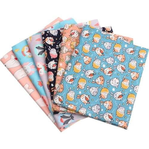 Cartoon Rabbit Fox 100% Cotton Baby&child Fabric,DIY Bedding Textile Fabric,Sewing Quilting Fat Quarters Material