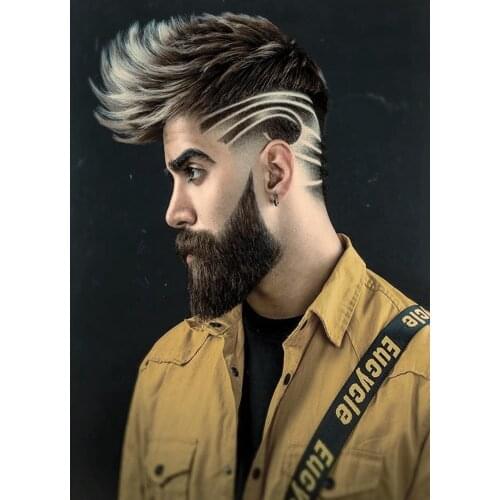 Mens Oil Head Carving Hairstyle Vintage Brown Kraft Paper Poster Wall Art Barber Shop Decor Signboard Tapestry Wall Stickers
