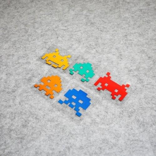 NO.S405 Pixel Cartoon Waterproof Car Side Window Stickers Nostalgic Game 3M Reflective Bicycle Motorcycle Helmet