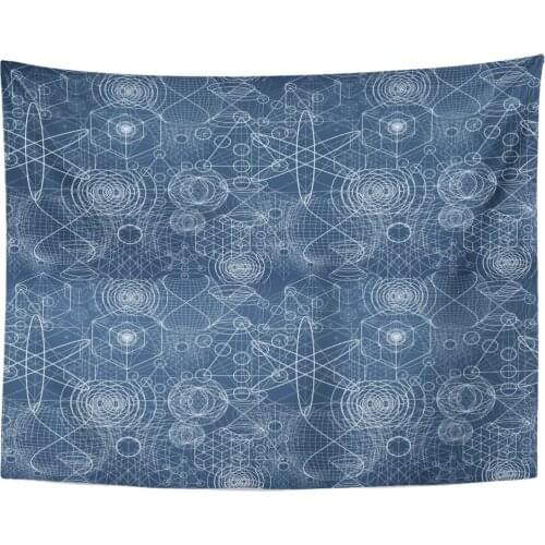 Sacred Geometry Symbols and Design Abstract Alchemy Religion Philosophy Astrology Spirituality Tapestry Home Decor Wall Hanging