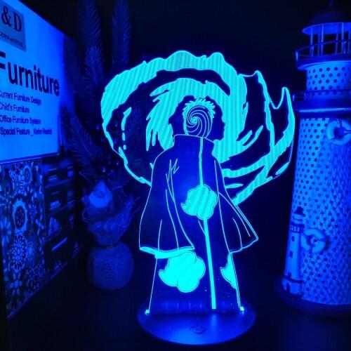 Naruto Obito Uchiha Sharingan Shippuden Anime Night Lights Visual Led Lighting Touch Sensor Lighting Lamp Uzumaki Decoration