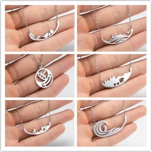 Personality Cubic Zircon Snowflake Human Shape Pendant Necklace Fashion Clavicle Chain Silver Color Lady Necklace S-N605 Gifts