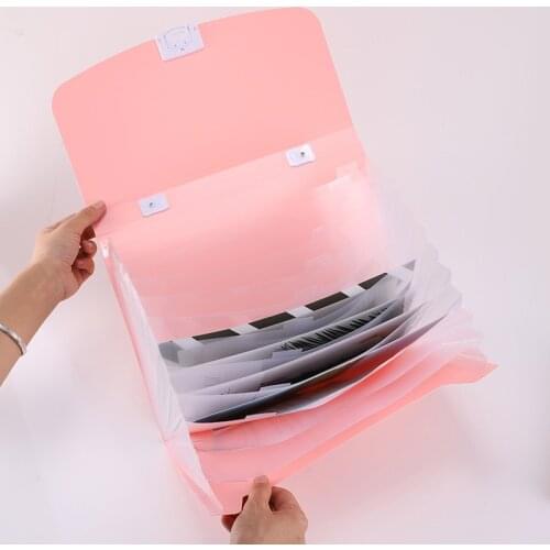 A4 Waterproof Accordion Folder Students Expanding 12 Cells Multiple Layers Paper Organizer Plastic Teacher Document Bag