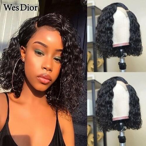 Brazilian Short Bob Wig For Woman Preplucked Kinky Curly Lace Front Wigs Human Hair Remy 8-16inch Curly 4x4 Lace Human Hair Wigs