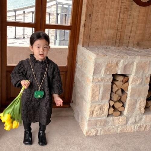 Girl Dress Kids Baby Gown 2021 Beige Loose Spring Autumn Toddler School Uniform Dresses Christmas Cotton Children Clothing