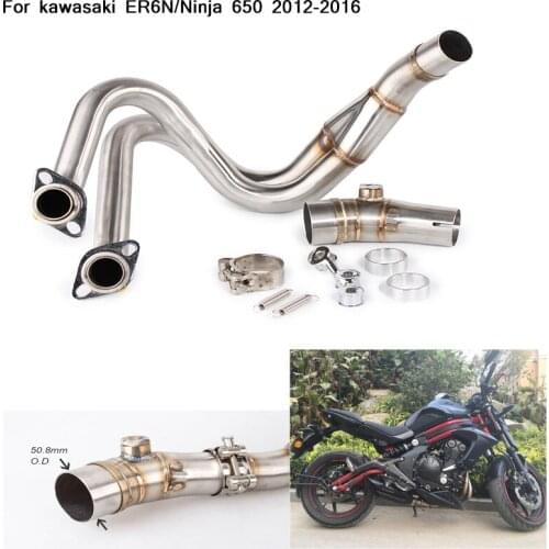 2012 2013 2014 2015 2016 Silp on For Kawasaki ER6N/Ninja 650 Motorcycle Full Connecting Pipe Stainless Steel Exhaust System