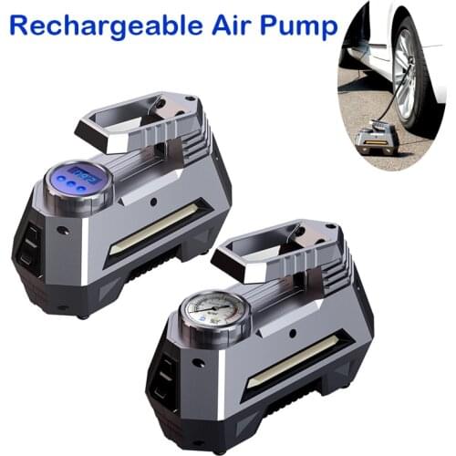 Portable Electric Tire Pump 12V Rechargeable Air Pump With Digital Pressure Gauge For PVC Boat Mattress Inflatable Pool Raft Bed