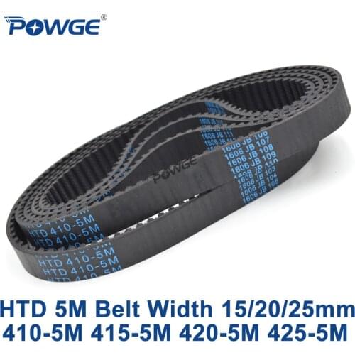 POWGE HTD 5M Timing belt C=410/415/420/425 width 15/20/25mm Teeth 82 83 84 85 HTD5M synchronous Belt 410-5M 415-5M 420-5M 425-5M