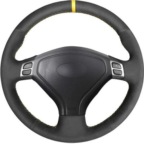 Hand-stitched Black Suede Car Steering Wheel Cover for Subaru Forester 2005-2007 Outback 2005 2007 Legacy 2005 2006