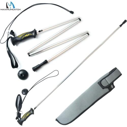 Maximumcatch Aluminum/Carbon Fiber Collapsible Hiking Wading Staff Fishing Stick Fishing Accessory
