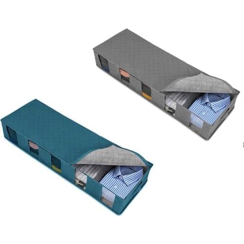Foldable Under Bed Bags,1/2 Pack Large Under Bed Storage Boxes Thick Breathable Underbed Clothes Storage Bags Zippered Organizer