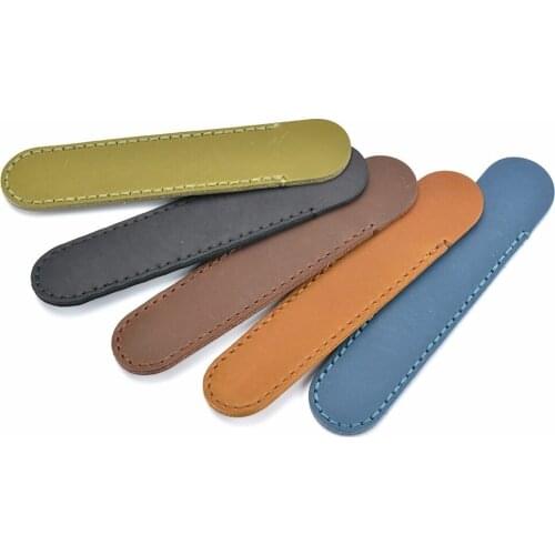 Genuine Leather Pen pencil Bag Handmade with Cowhide Olive green Fashion Style Accessories For Travelers Notebook